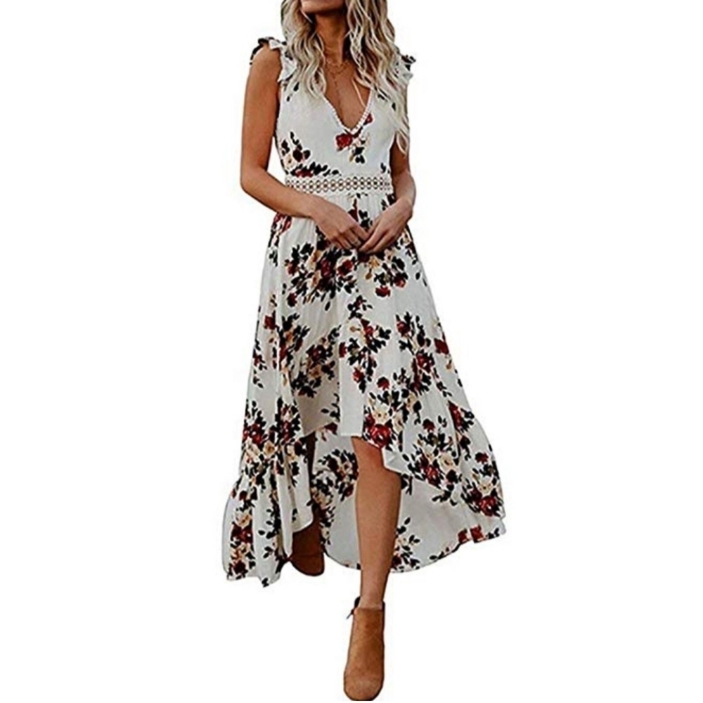 Women Floral Evening Party Summer Beach Casual Maxi Dress, Size Small - Picture 4 of 13